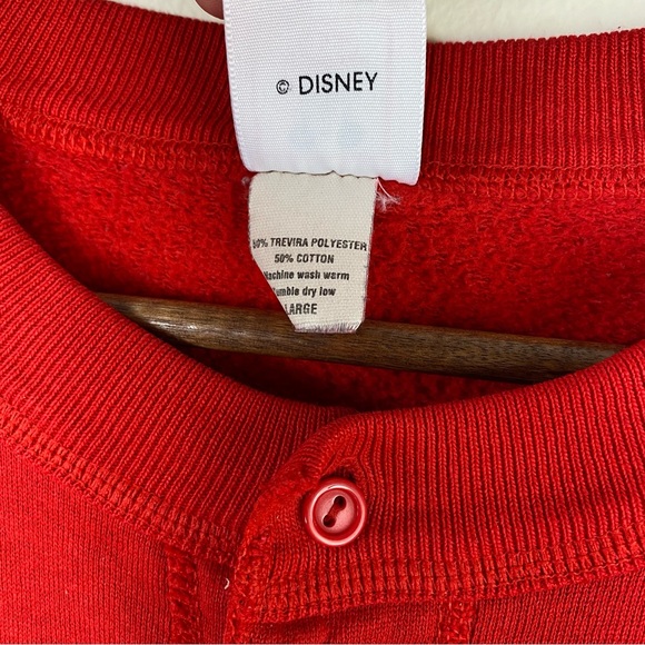 Vintage 90s Disney wear Mickey embroidered Henley sweatshirt unisex size large - Picture 7 of 11